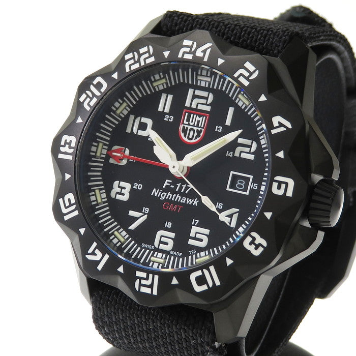 【LUMINOX/ルミノックス】 6420 F-117 ナイトホーク 腕時計 ステンレススチール/ナイロン/革 クオーツ 黒 メンズ,  【中古】【真子質店】【GD】, 【TMoMi】