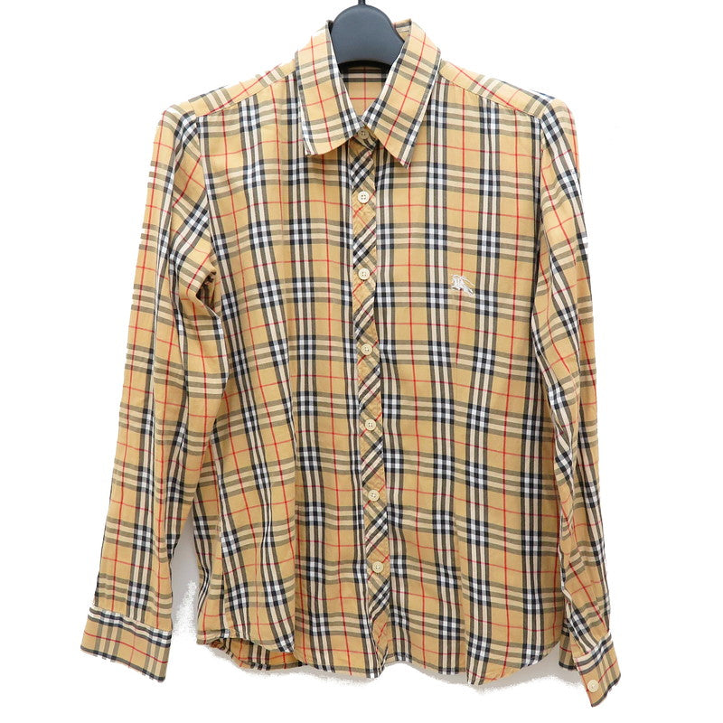 BURBERRY/バーバリー】 チェック 長袖シャツ コットン100％ ベージュ/マルチカラー レディース【中古】【真子質店】【BL】 【 –  真子質店 PawnShopMAKO