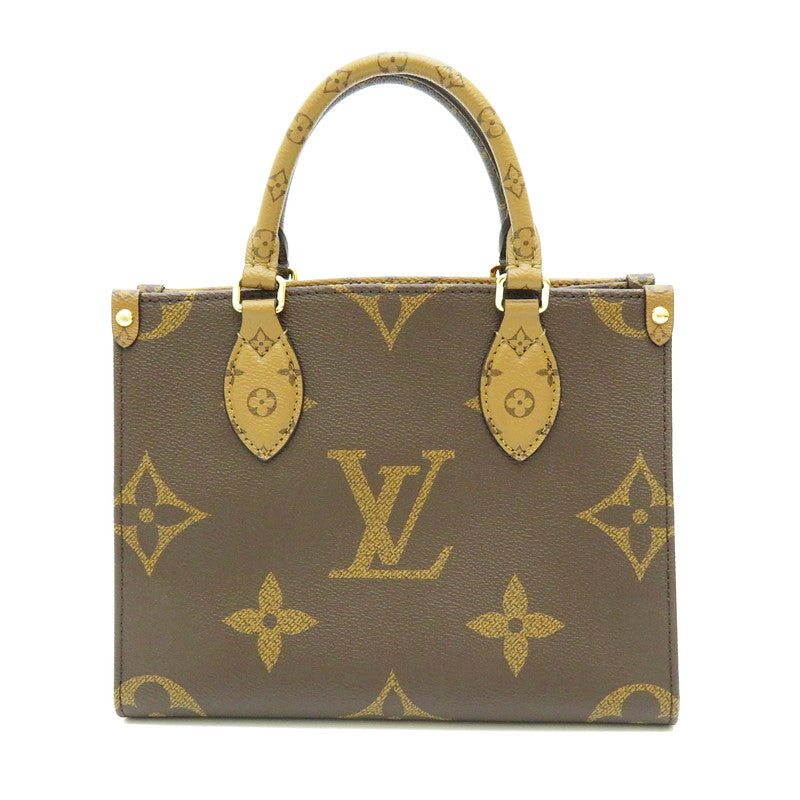 【LOUIS VUITTON/ルイ・ヴィトン】 オンザゴー PM モノグラム M46373 ハンドバッグ ブラウン  レディース【中古】【真子質店】【BL】, 【MaKDx】, 【ex】