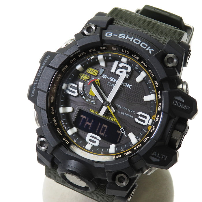 【CASIO/カシオ】 G-SHOCK/ジーショック マッドマスター GWG-1000-1AJF 腕時計 ステンレススチール/樹脂系 ソーラー電波  ブラック文字盤 カーキ メンズ, 【中古】【真子質店】【GD】, 【TYD】