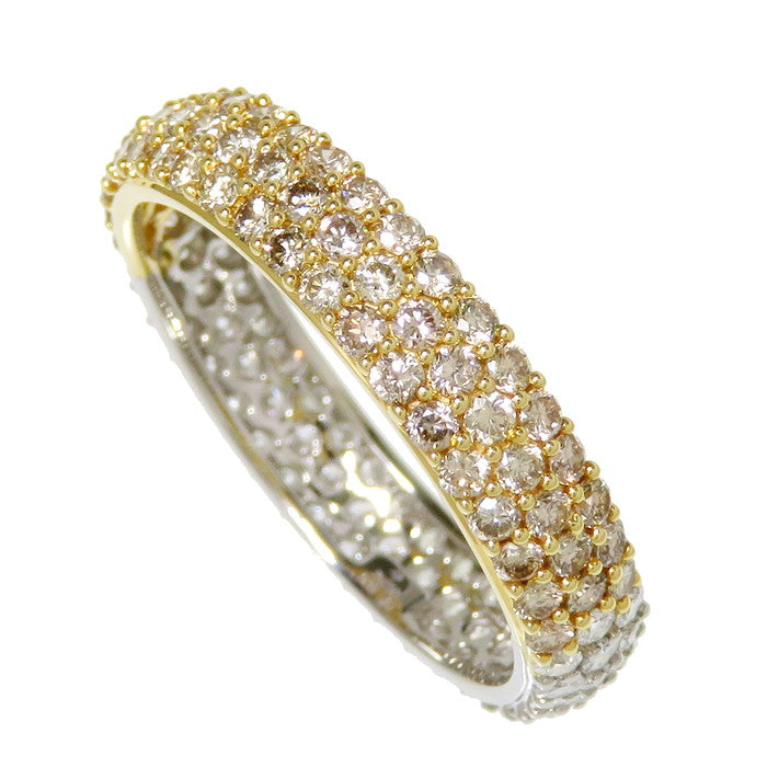 ［美品］18金ダイヤモンドパヴェリング　10.5号 K18YG/PG ゴールド ダイヤモンド ダイヤ 指輪 リング パヴェ 豪華 5