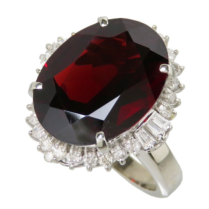 15号 ガーネット 13.54ct ダイヤモンド 計0.71ct リング・指輪 Pt900