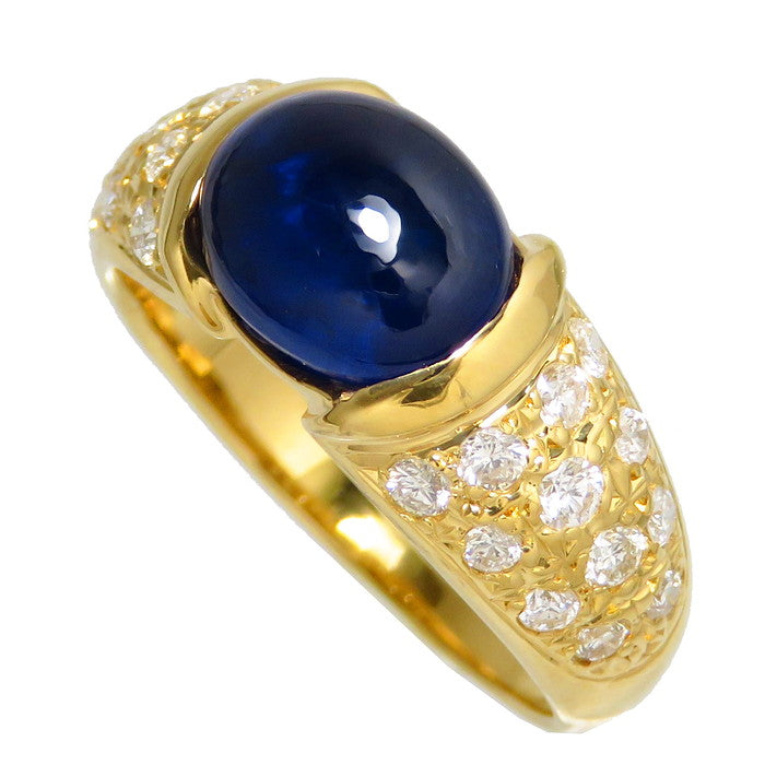 12号 サファイア 3.44ct ダイヤモンド 計0.52ct リング・指輪 K18