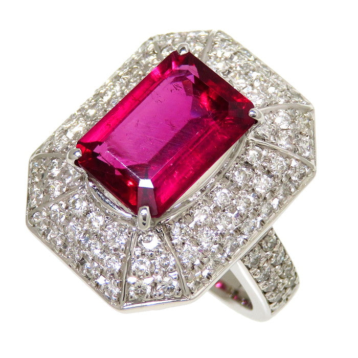 13号 レッドトルマリン/ルベライト 3.701ct ダイヤモンド 計1.26ct 