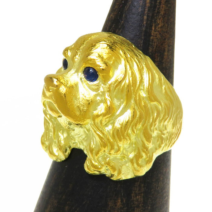 8号 犬/動物/アニマル サファイア 計0.15ct リング・指輪 K18ゴールド 18金 9.5g レディース, 【中古】【真子質店】【NN】,  【YMaMi】