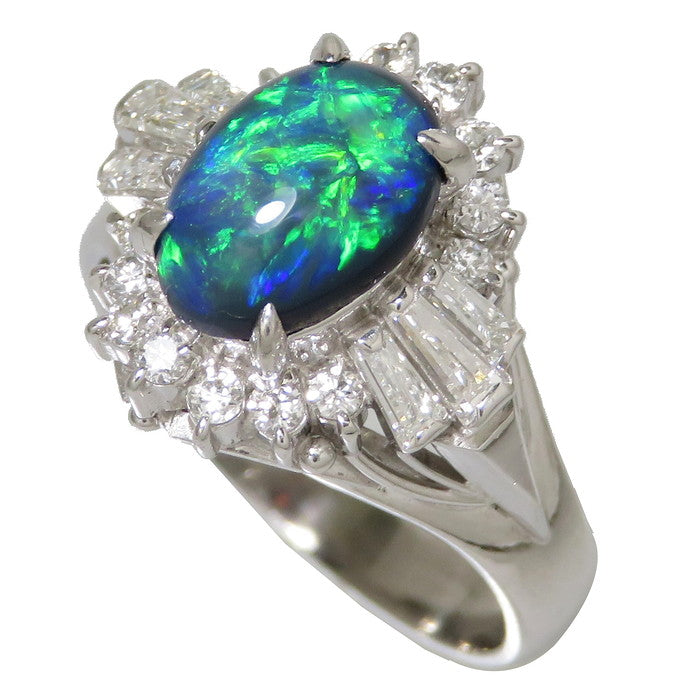 Pt900ブラックオパール ダイヤモンドリング ブラックオパール ダイヤモンドリング BO 1.27ct D 0.60ct Pt900