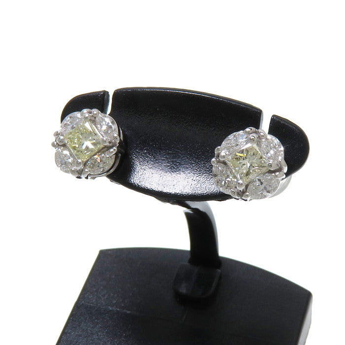スタッド ダイヤモンド 計0.62×2ct ピアス K18WGホワイトゴールド 18金 2.5g レディース, 【中古】【真子質店】【NN】, 【YKI】