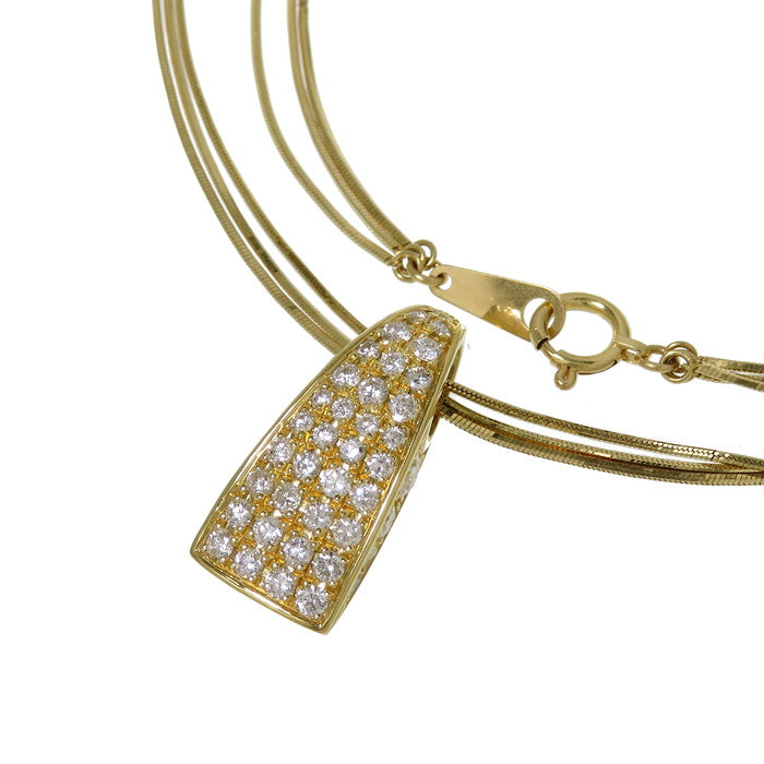 3連チェーン ダイヤモンド 計1.00ct ネックレス K18ゴールド 18金 9.3g 