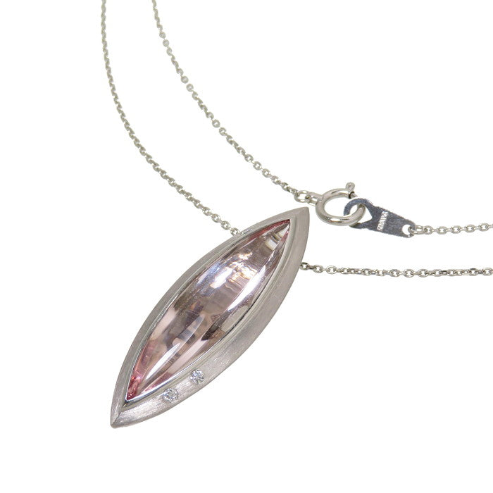 モルガナイト 5.07ct ダイヤモンド 計0.036ct ネックレス K18WG