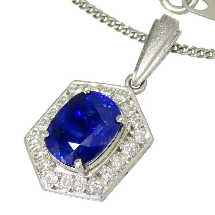 独特の上品 ダイヤモンド 4.23ct サファイア 計0.30ct Pt900 ネックレス アクセサリー