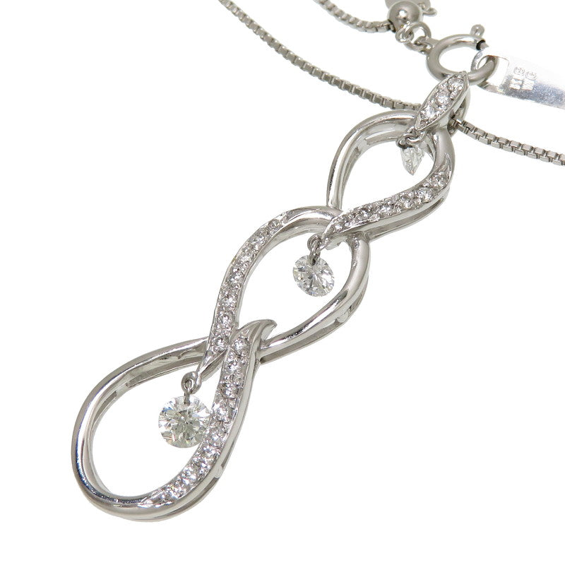 ロング ダイヤモンド 計0.70ct ネックレス K18WGホワイトゴールド 18金 