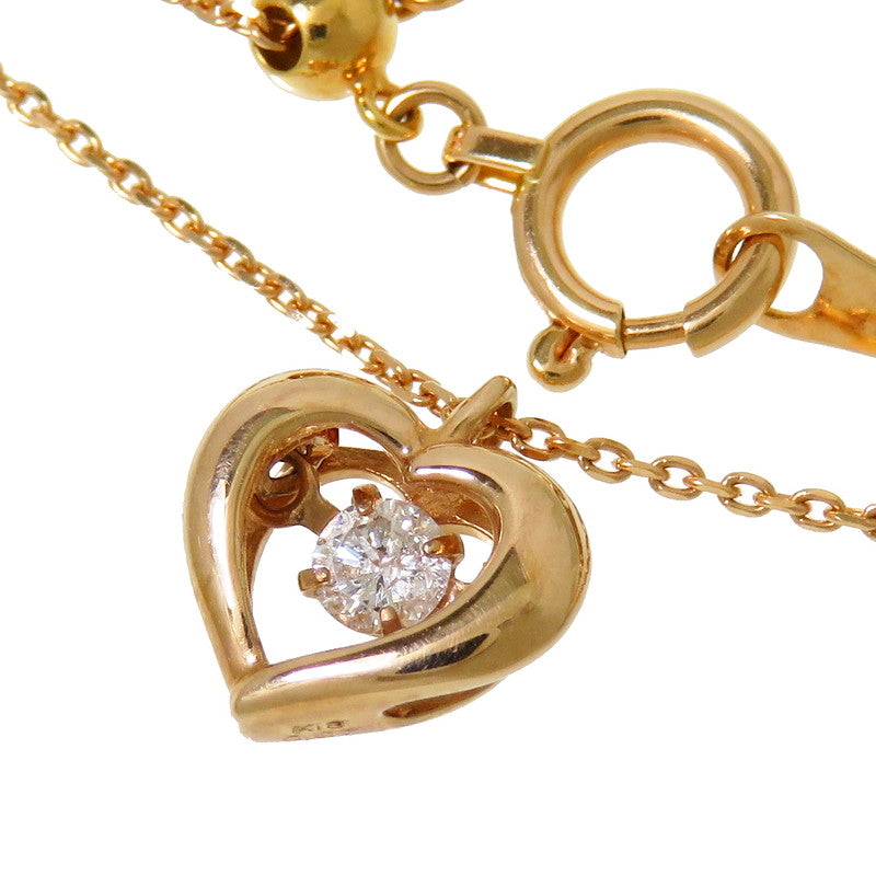 ハート ダイヤモンド 0.07ct ネックレス K18PGピンクゴールド 18金 2.0 