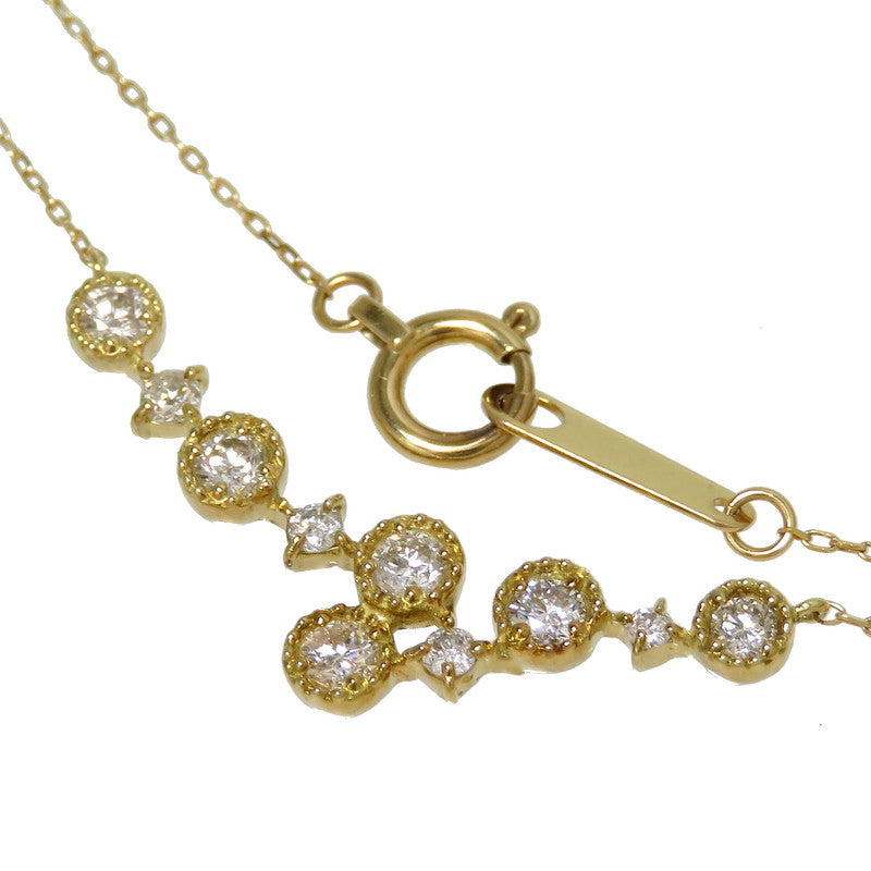 ダイヤモンド 計0.30ct ネックレス K18ゴールド 18金 1.6g 直線42cm