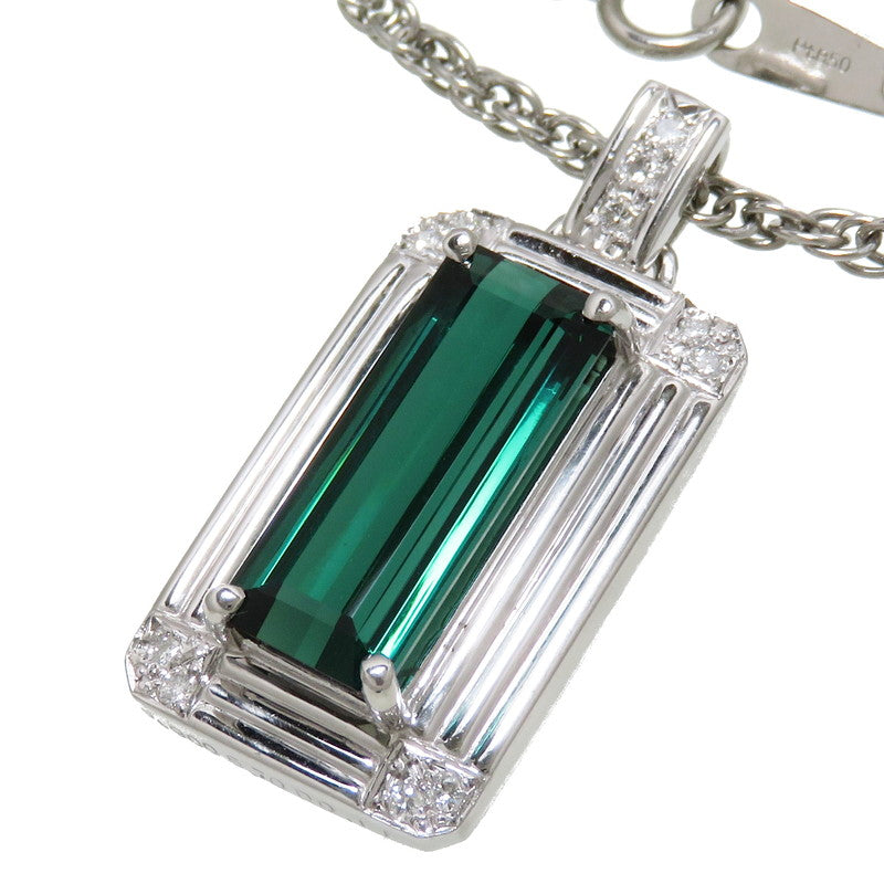グリーントルマリン 5.70ct ダイヤモンド 計0.11ct ネックレス Pt900 