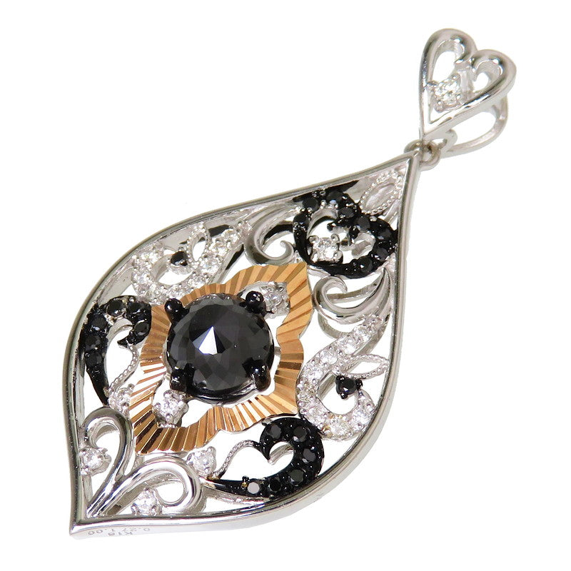 ブラックダイヤモンド 1.00ct ダイヤモンド 計0.27ct ペンダントトップ 