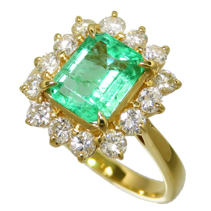 10号 エメラルド 1.563ct ダイヤモンド 計0.84ct リング・指輪 K18 