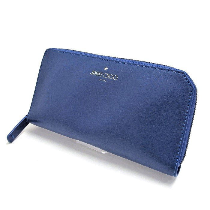 JIMMY CHOO/ジミーチュウ】 ABIKO 長財布/サテンレザー pop blue  