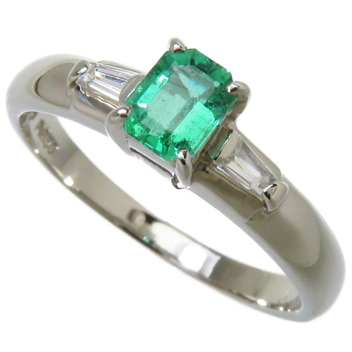 11号 エメラルド 0.27ct ダイヤモンド 計0.10ct リング・指輪 Pt850 