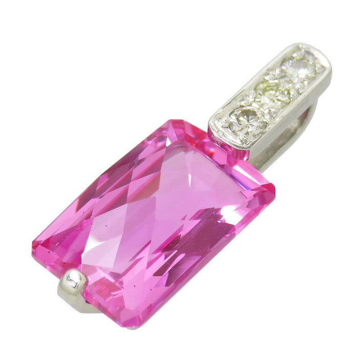合成ピンクサファイア ダイヤモンド 計0.216ct ペンダントトップ