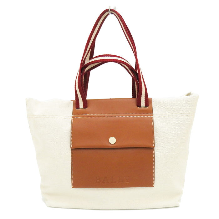 BALLY/バリー】 トートバッグ キャンバス/レザー アイボリー ユニ