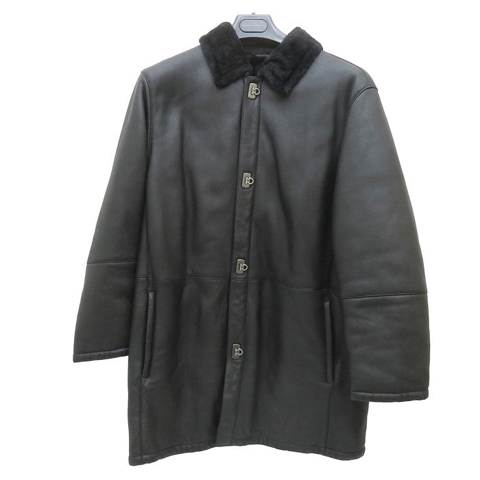 サルバトーレフェラガモ#メンズ#レザーコート #フード付き #XL  