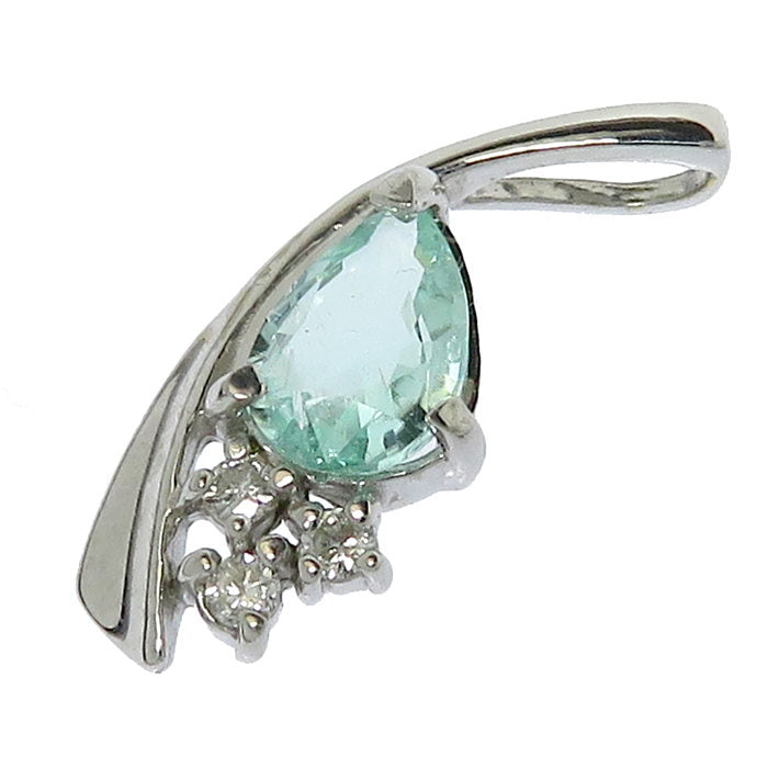 ☆パライバトルマリン0.04ct☆ダイヤモンド0.20ct◇Pt900◇クロス