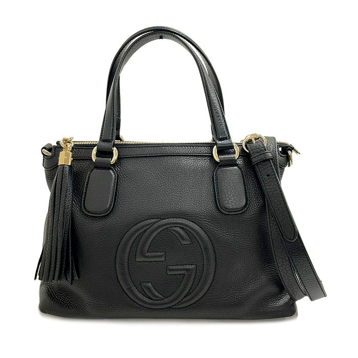 GUCCI/グッチ】 308362 ソーホー/インターロッキングG 2way ハンドバッグ レザー 黒 レディース【中古】【真子質店】【G –  真子質店 PawnShopMAKO