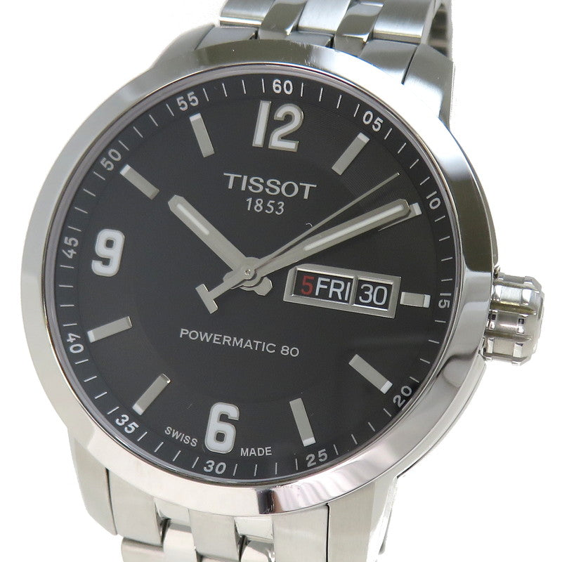 【TISSOT/ティソ】 パワーマチック80 T055430A 裏スケ 腕時計 ステンレススチール 自動巻き/オートマ シルバー ブラック文字盤  メンズ