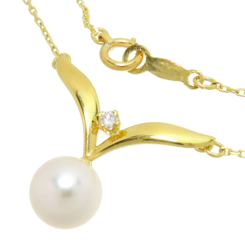 MIKIMOTO/ミキモト】 ダイヤモンド入り V字 アコヤパール ダイヤモンド