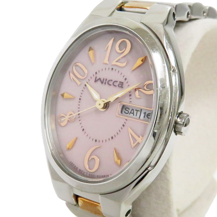 Wicca レディース 時計 ピンク オーバル　E001-S079713 CITIZEN/シチズン】 ウィッカ E001-S079713 エコドライブ 腕時計