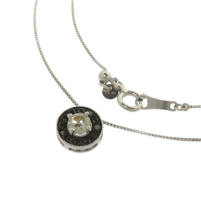 ダイヤモンド 0.23ct ブラックダイヤモンド 計0.15ct ネックレス K18WG 
