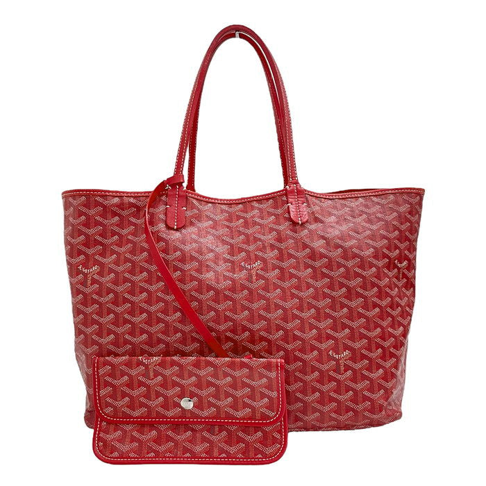 【GOYARD/ゴヤール】 サンルイPM ヘリンボーン柄 トートバッグ PVC/レザー 赤 レディース【中古】【真子質店】【BL】, 【SMoK】