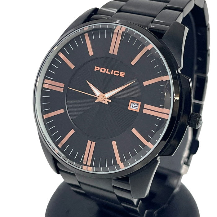 【POLICE/ポリス】 14384J 腕時計 ステンレススチール クオーツ 黒 メンズ, 【中古】【真子質店】【NN】, 【Tx】