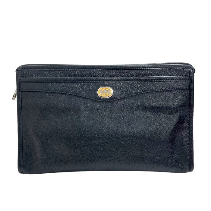 GUCCI/グッチ】 インターロッキングG 575991 クラッチバッグ レザー 黒