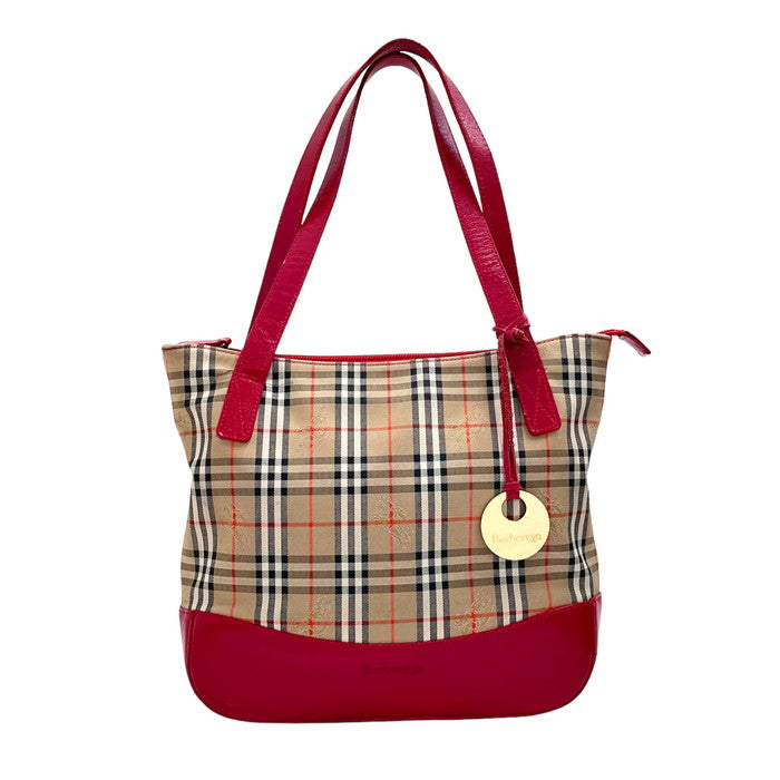 BURBERRY/バーバリー】 ノヴァチェック トートバッグ 赤/ベージュ レディース【中古】【真子質店】【GD】 【Kx】 – 真子質店  PawnShopMAKO