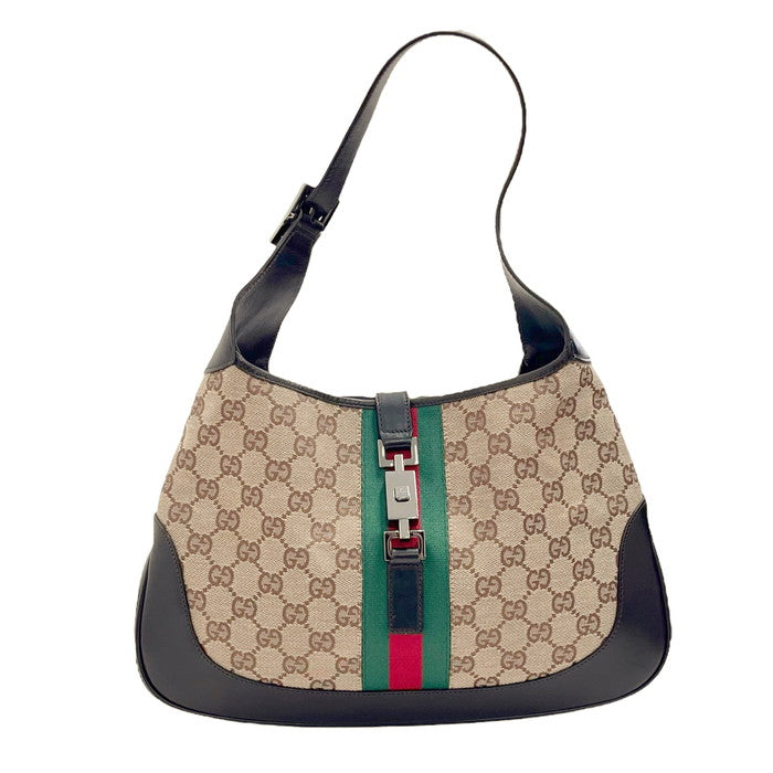 GUCCI GGキャンバス トートバッグ ジャッキー金具 1円 中古 GUCCI GG キャンバス ジャッキー クリップ ワンショルダー