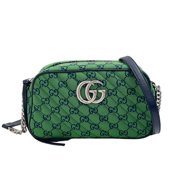 【GUCCI/グッチ】 447632 キルティング ショルダーバッグ GGキャンバス グリーン レディース【中古】【真子質店】【GD】, 【ITMoD】