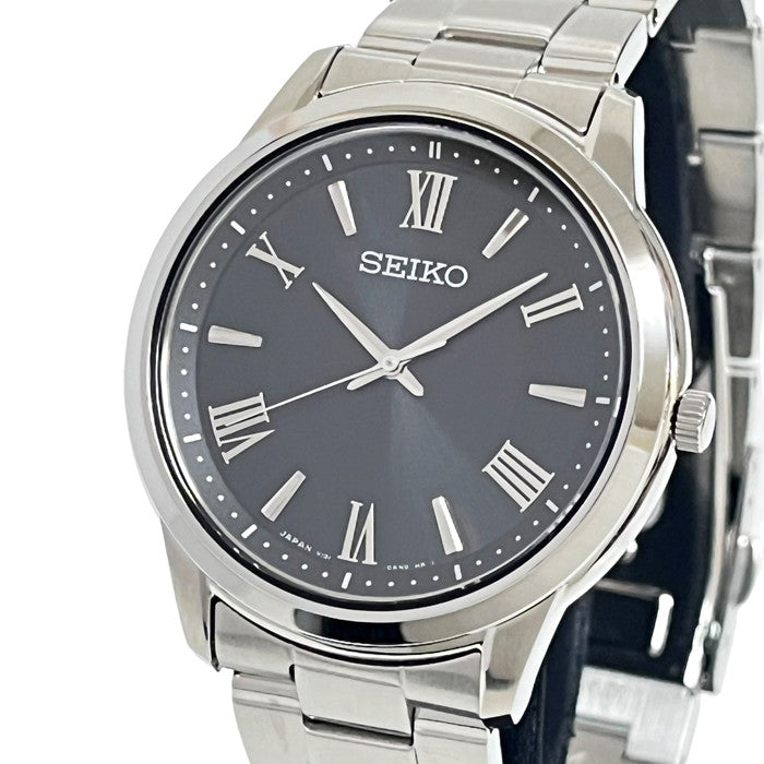 【SEIKO/セイコー】 セイコーコレクション V131-0AG0 腕時計 ステンレススチール ソーラー 黒文字盤 メンズ,  【中古】【真子質店】【GD】, 【MaMo】