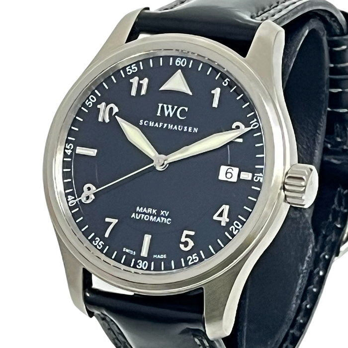 【IWC/インターナショナルウォッチカンパニー】 マーク15 スピットファイア IW325311 腕時計 ステンレススチール/レザー  自動巻き/オートマ 黒文字盤 メンズ