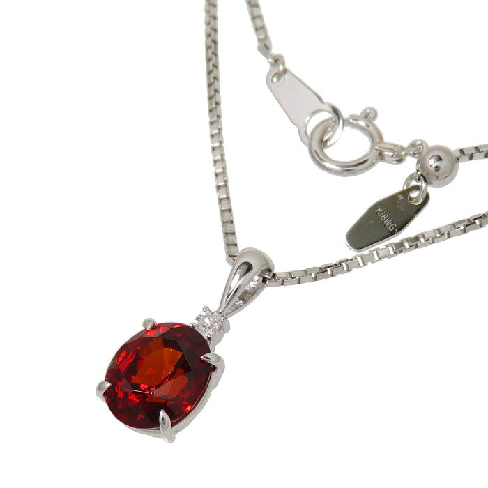 044N∞【情熱】ネックレス　ガーネット　深紅　赤　小粒　S925　K18コート 2.46ct ガーネット ダイヤモンド ネックレス K18ホワイト