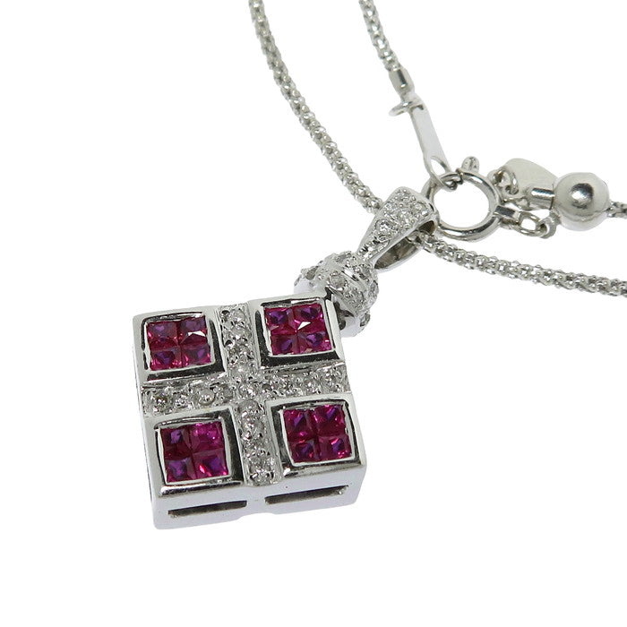 リバーシブル ルビー 計0.93ct サファイア 計0.80ct ダイヤモンド 計 