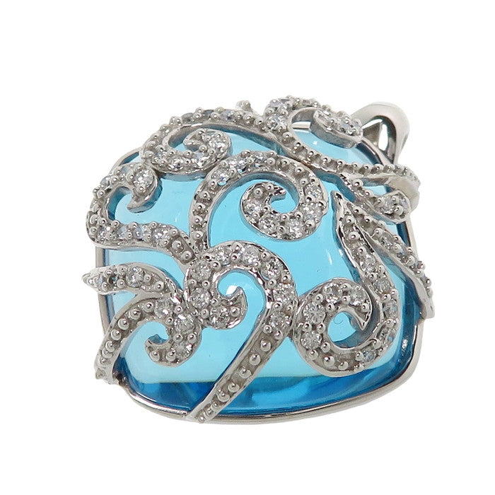 ブルートパーズ 20.50ct ダイヤモンド 計0.30ct ペンダントトップ 