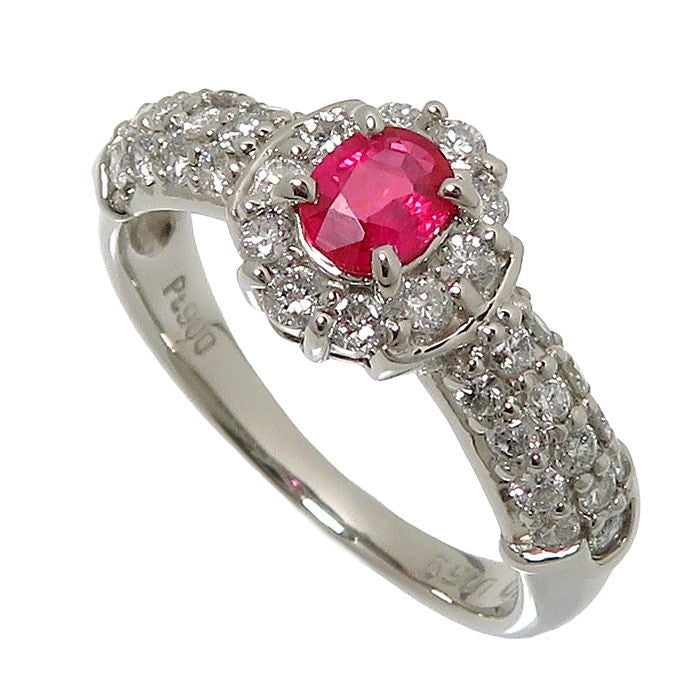 12号 ルビー 0.40ct ダイヤモンド 計0.59ct リング・指輪 Pt900