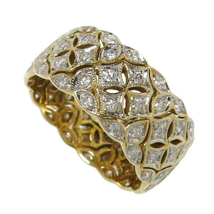 17号 仕上げ済 透かしデザイン ダイヤモンド リング・指輪/K18ゴールド