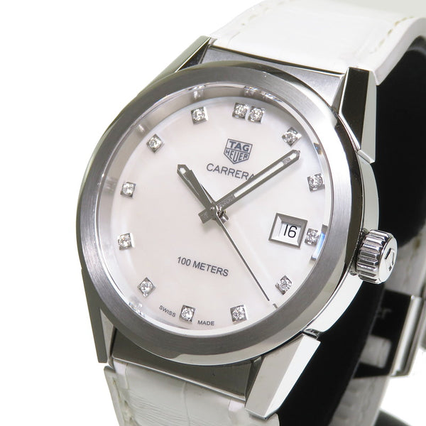 ★★最終特価品【TAG HEUER/タグホイヤー】 カレラ WBG1312 腕時計 ステンレススチール/レザー/13Pダイヤモンド クオーツ シェル文字盤 レディース
【中古】【真子質店】【GD】




【IxxI】