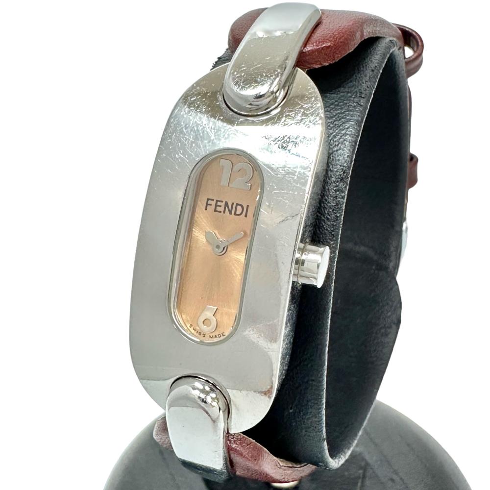 FENDI/フェンディ】 7N0078 クラッチバッグ レザー グレー/レッド 