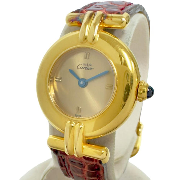 ★★最終特価品【CARTIER/カルティエ】 マストコリゼ ヴェルメイユ W1008554  ギャラ/保/ケース付 腕時計 シルバー925/レザー クオーツ ゴールド文字盤 レディース
【中古】【真子質店】【GD】




【SYMi】