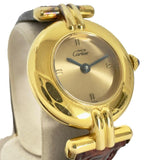★★最終特価品【CARTIER/カルティエ】 マストコリゼ ヴェルメイユ W1008554  ギャラ/保/ケース付 腕時計 シルバー925/レザー クオーツ ゴールド文字盤 レディース
【中古】【真子質店】【GD】




【SYMi】