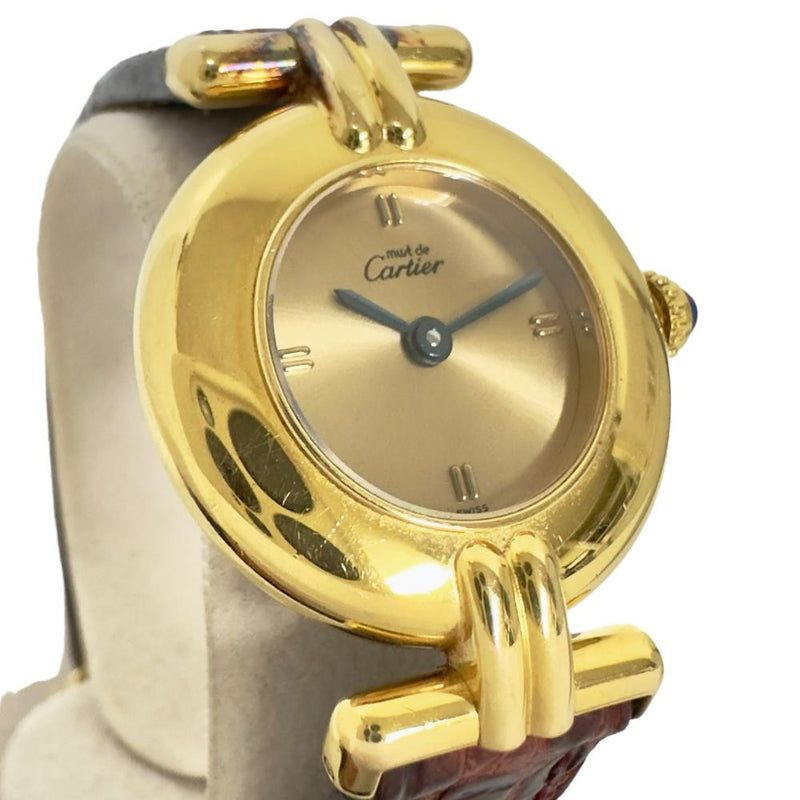 ★★最終特価品【CARTIER/カルティエ】 マストコリゼ ヴェルメイユ W1008554  ギャラ/保/ケース付 腕時計 シルバー925/レザー クオーツ ゴールド文字盤 レディース
【中古】【真子質店】【GD】




【SYMi】
