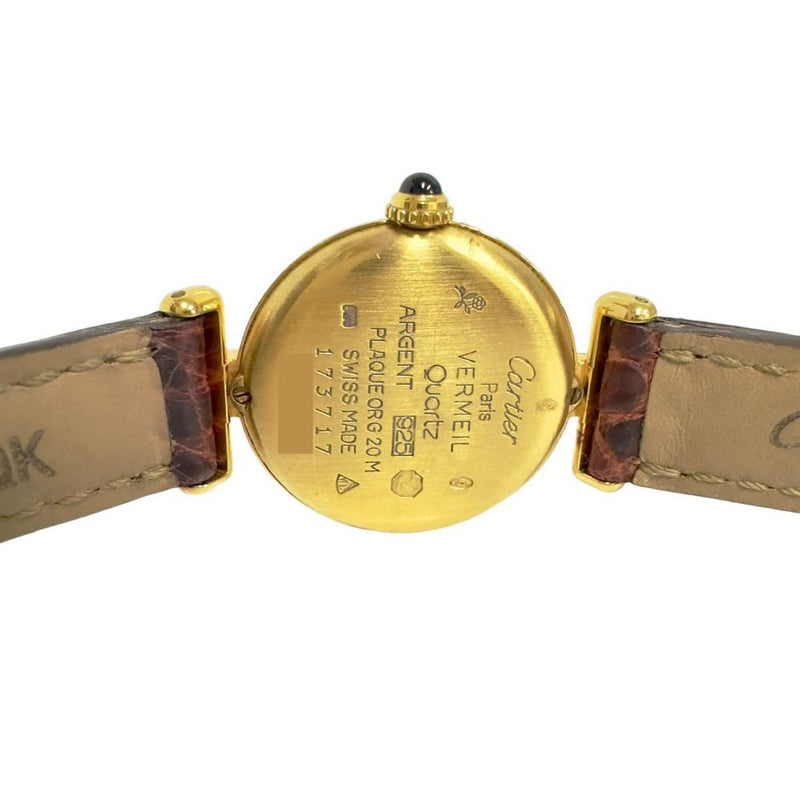 ★★最終特価品【CARTIER/カルティエ】 マストコリゼ ヴェルメイユ W1008554  ギャラ/保/ケース付 腕時計 シルバー925/レザー クオーツ ゴールド文字盤 レディース
【中古】【真子質店】【GD】




【SYMi】